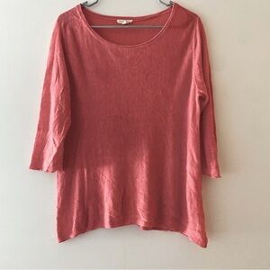 Eileen fisher light coral pink linen blouse M